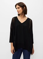 3/4 Sleeve Mesh Tunic