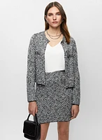 Tweed Button Front Cardigan