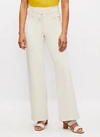 Drawstring Waist Wide Leg Jeans