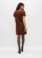 Robe de jour en faux suède