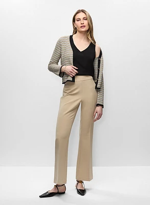 Cardigan en tweed à boutons et pantalon jambe évasée