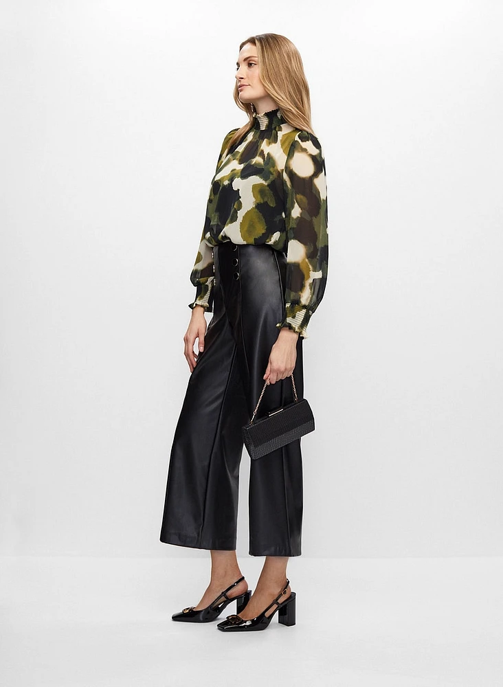 Vegan Leather Culotte Pants