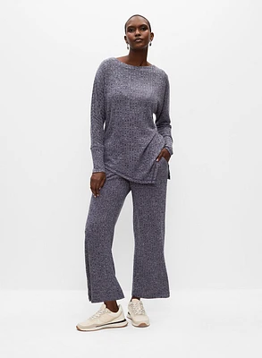 Tunique asymétrique en tricot mélang