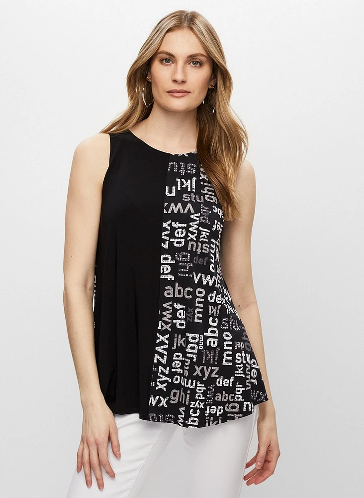 Joseph Ribkoff - Sleeveless Text Print Top