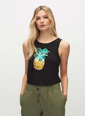 Sequin Pineapple Detail Cami