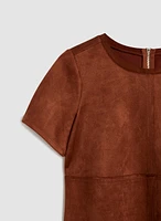Robe de jour en faux suède