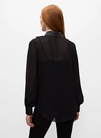 Chemisier avec col à jabot en sequins