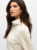 Embellished Funnel Neck Top