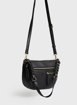 Vegan Braid Detail Shoulder Bag