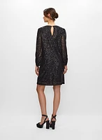 Robe en sequins à manches bouffantes
