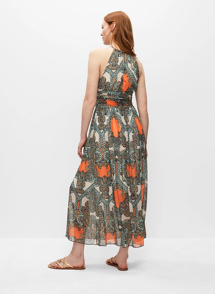 Robe de jour maxi à motif paisley