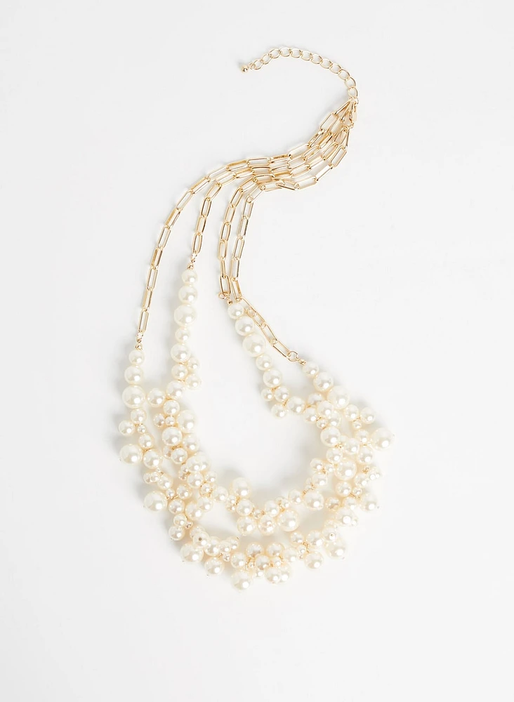 Pearl Cluster Necklace