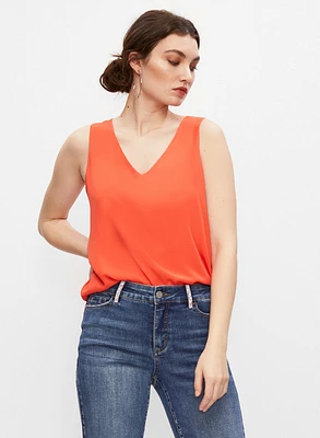 Sleeveless V-Neck Blouse