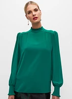 High Neck Chiffon Blouse