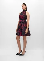 Floral High Neck Organza Dress