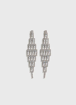Checkered Chandelier Earrings