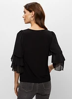 Tiered Ruffle Sleeve Top