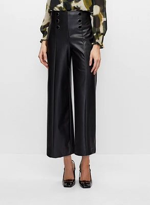 Vegan Leather Culotte Pants