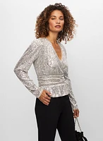 Sequin Peplum Top
