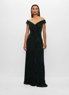 Off-the-Shoulder Metallic Dress