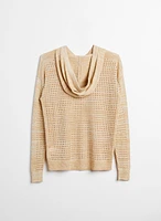 Open Weave Hooded Pullover