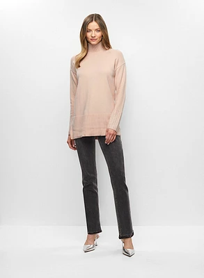 Tunic Sweater & Sequin Trim Jeans