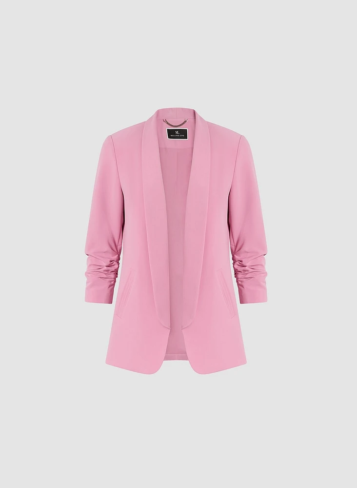 Ruched Sleeve Blazer