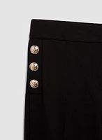 Button Detail Flared Pants