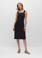 Ruched Strap Midi Dress