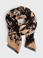 Floral Motif Jacquard Scarf