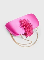 Pochette satiné à cascade de sequins