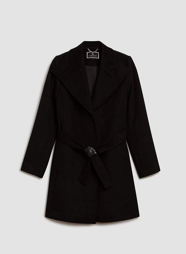 Large Lapel Wool Blend Coat