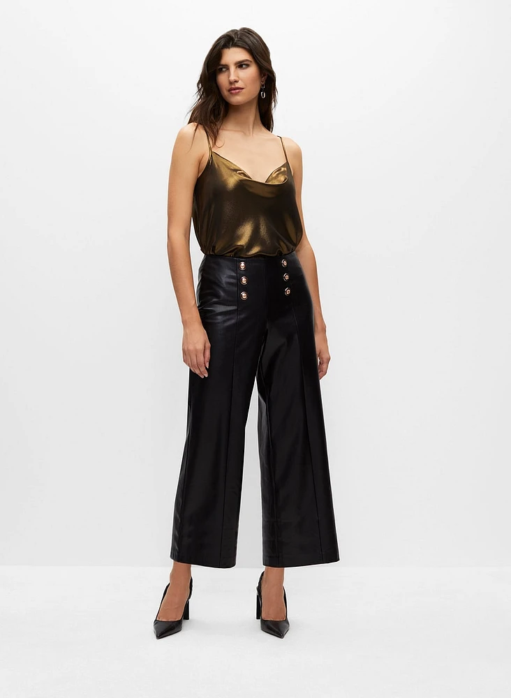 Vegan Leather Culotte Pants