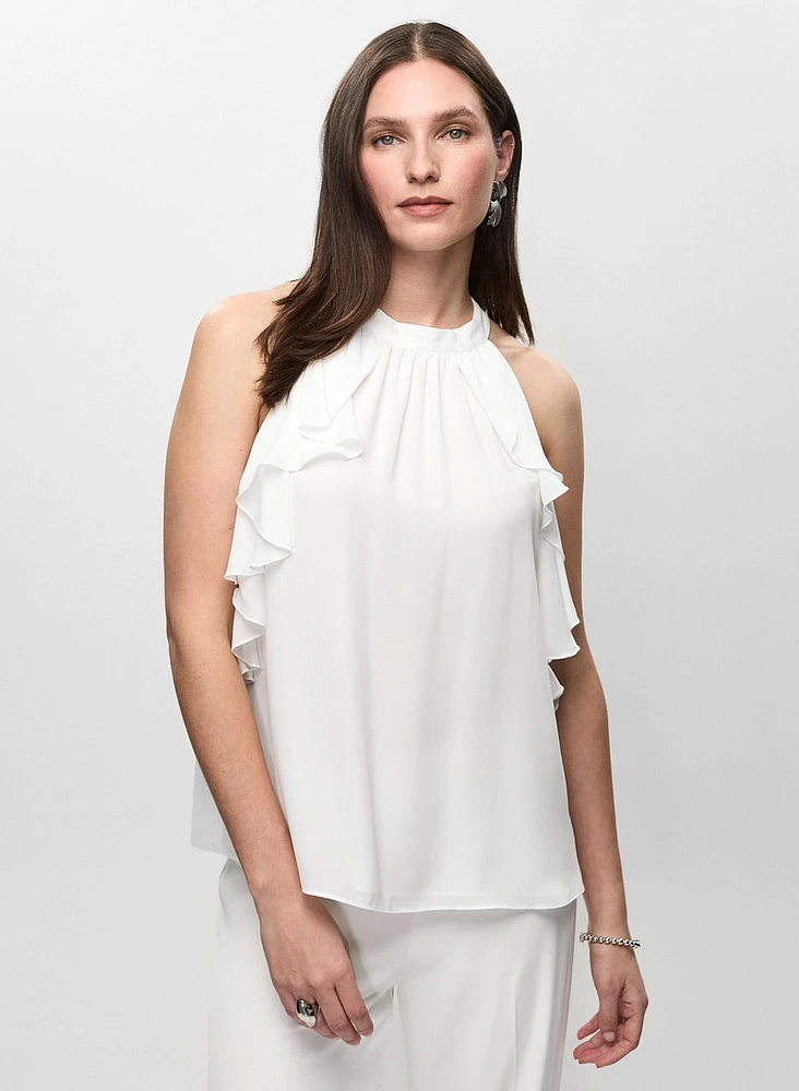 Sleeveless Ruffle Blouse