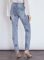 Embroidered Slim Leg Jeans