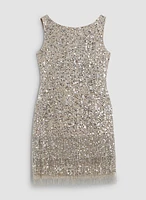 Adrianna Papell - Fringed Sequin Dress