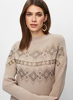 Rhinestone Detail Knit Sweater