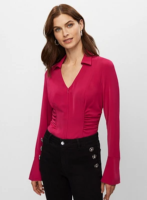 Ruched Long Sleeve Blouse