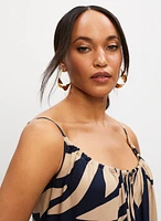 Robe maxi à motif feuilles