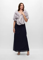 Rhinestone Clip Faux Fur Stole