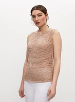 Sleeveless Crochet Sweater Top