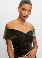 Velvet Off-the-Shoulder Dress