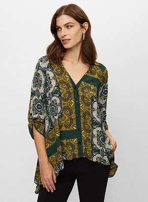 Abstract Print Asymmetrical Top