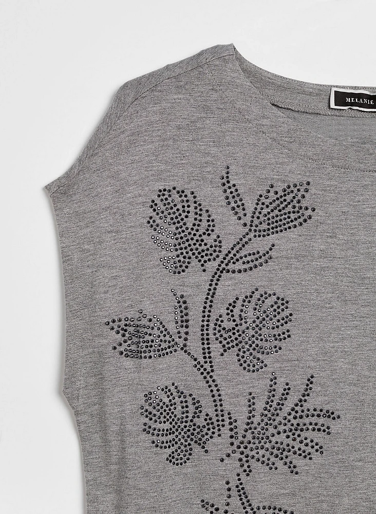 Robe t-shirt à détails floraux