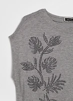Robe t-shirt à détails floraux