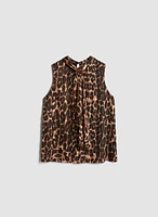 Sleeveless Leopard Print Blouse