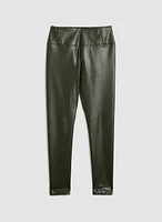Pantalon à jambe étroite en cuir végane