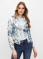 Joseph Ribkoff - Paisley Print Notch Collar Jacket