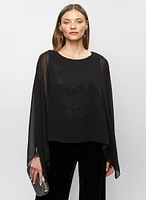 Haut à manches évasées et camisole en sequins