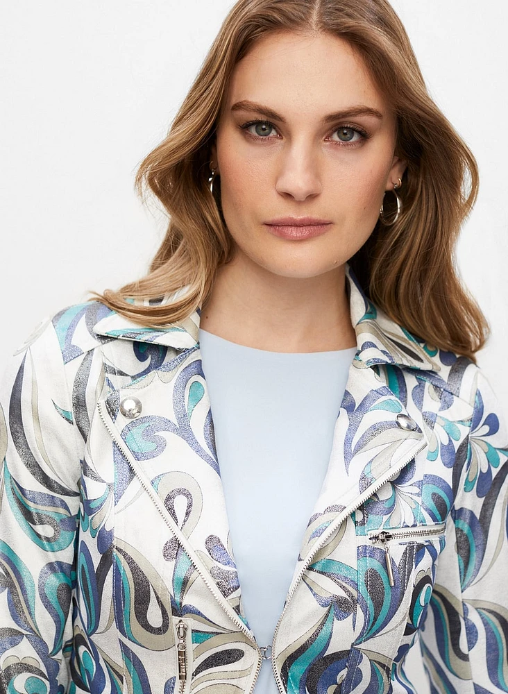 Joseph Ribkoff - Paisley Print Notch Collar Jacket